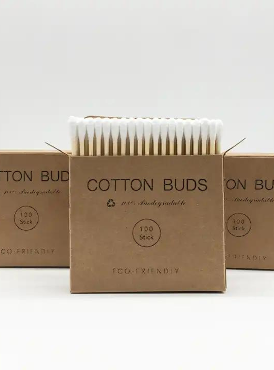 Lot de 100 Cotons-tiges en Bambou