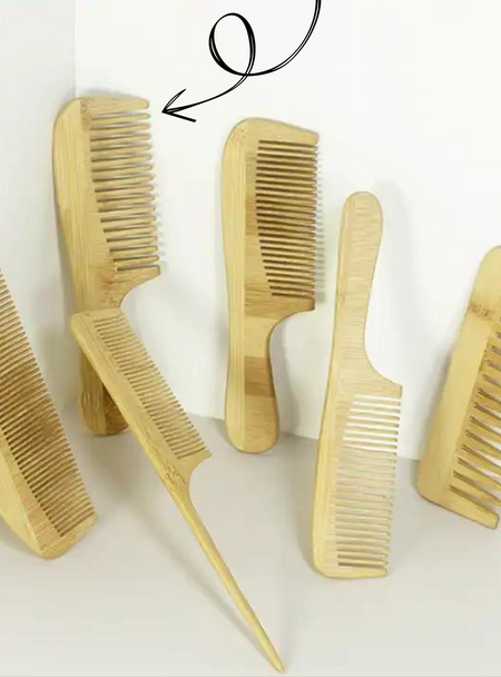 Peigne à Dents Larges Naturel en Bambou